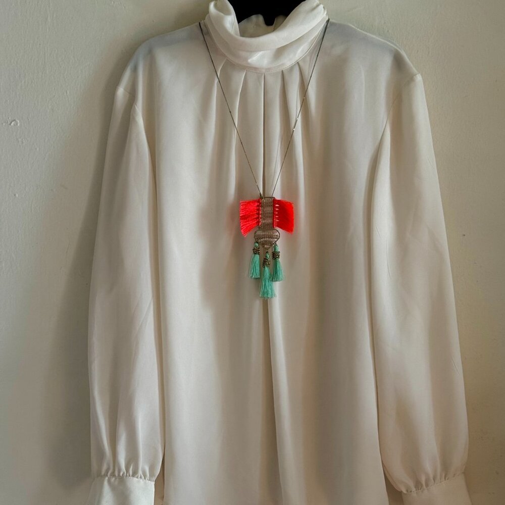 Elegant Romantic White Long Sleeved Blouse size 6/8